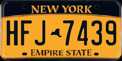 NY license plate HFJ7439