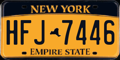 NY license plate HFJ7446