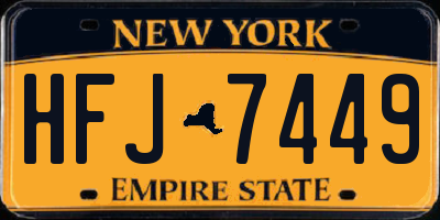 NY license plate HFJ7449