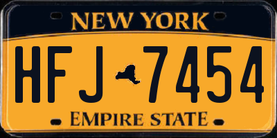 NY license plate HFJ7454
