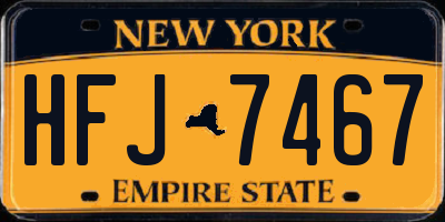 NY license plate HFJ7467