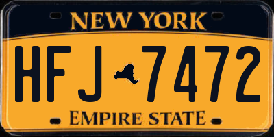NY license plate HFJ7472