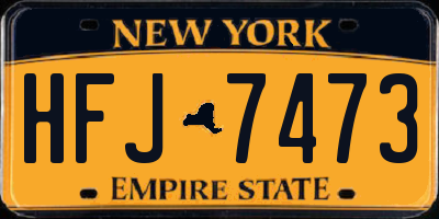 NY license plate HFJ7473