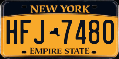 NY license plate HFJ7480
