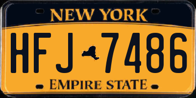 NY license plate HFJ7486