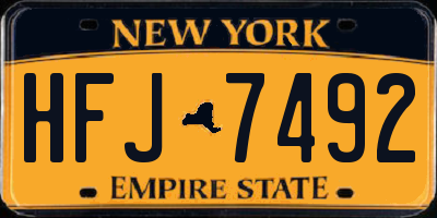 NY license plate HFJ7492