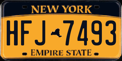 NY license plate HFJ7493