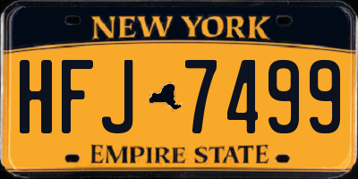 NY license plate HFJ7499