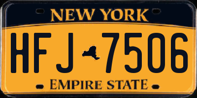 NY license plate HFJ7506