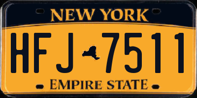 NY license plate HFJ7511