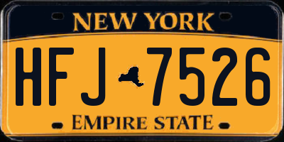 NY license plate HFJ7526