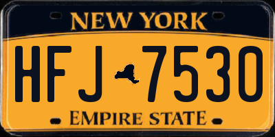 NY license plate HFJ7530