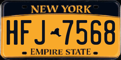 NY license plate HFJ7568