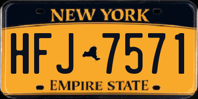 NY license plate HFJ7571