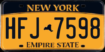NY license plate HFJ7598