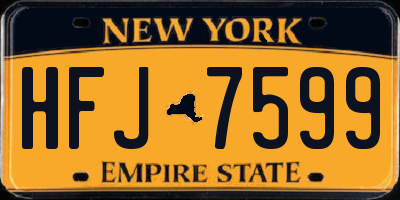 NY license plate HFJ7599