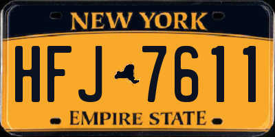 NY license plate HFJ7611
