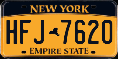 NY license plate HFJ7620