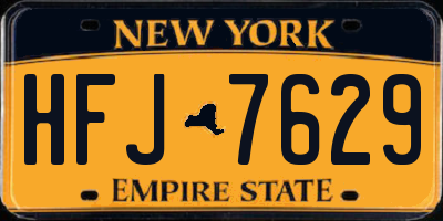 NY license plate HFJ7629