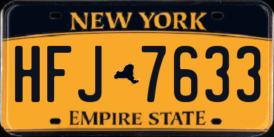 NY license plate HFJ7633