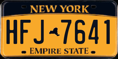 NY license plate HFJ7641