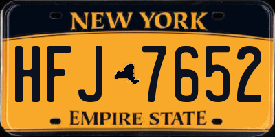 NY license plate HFJ7652