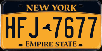 NY license plate HFJ7677