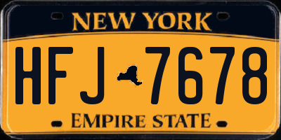 NY license plate HFJ7678