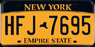 NY license plate HFJ7695