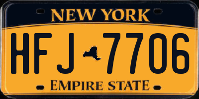 NY license plate HFJ7706