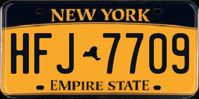 NY license plate HFJ7709