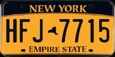 NY license plate HFJ7715