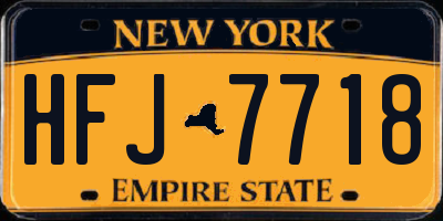 NY license plate HFJ7718