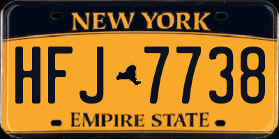 NY license plate HFJ7738