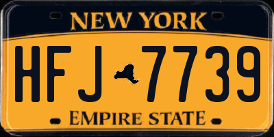 NY license plate HFJ7739