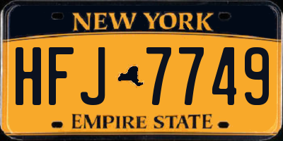 NY license plate HFJ7749
