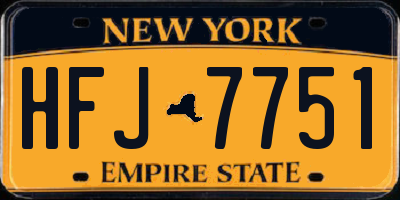 NY license plate HFJ7751