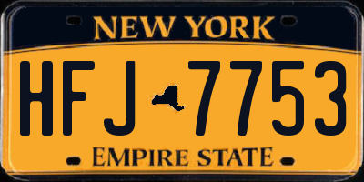 NY license plate HFJ7753