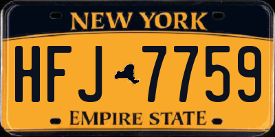 NY license plate HFJ7759