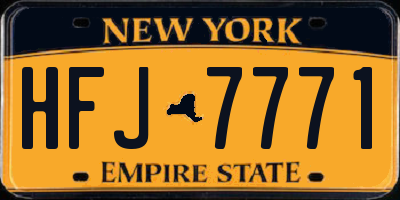 NY license plate HFJ7771