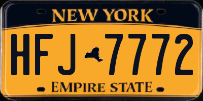 NY license plate HFJ7772