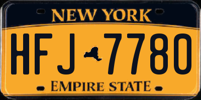 NY license plate HFJ7780