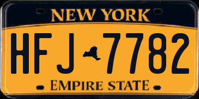 NY license plate HFJ7782