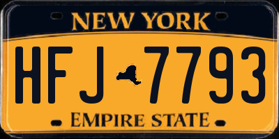 NY license plate HFJ7793