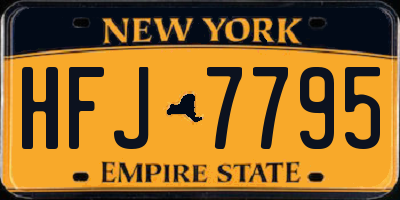 NY license plate HFJ7795