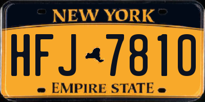 NY license plate HFJ7810