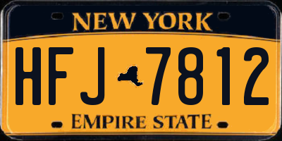 NY license plate HFJ7812