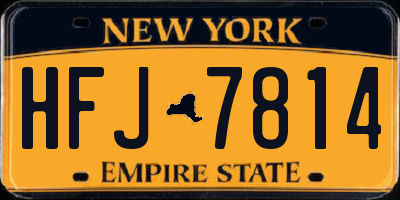 NY license plate HFJ7814
