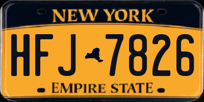 NY license plate HFJ7826