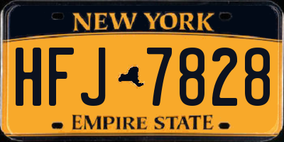 NY license plate HFJ7828